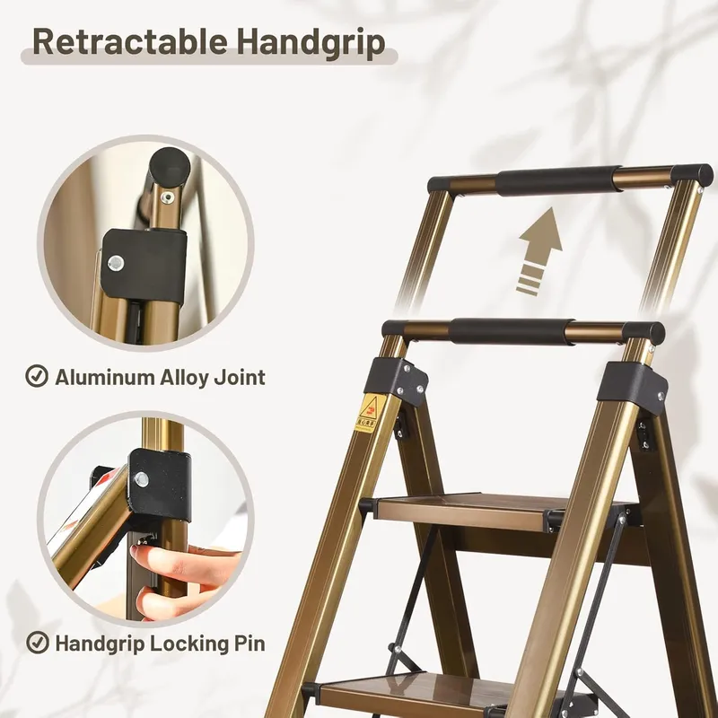 XinSunho Folding Stool Ladders 5 Steps, 330lbs